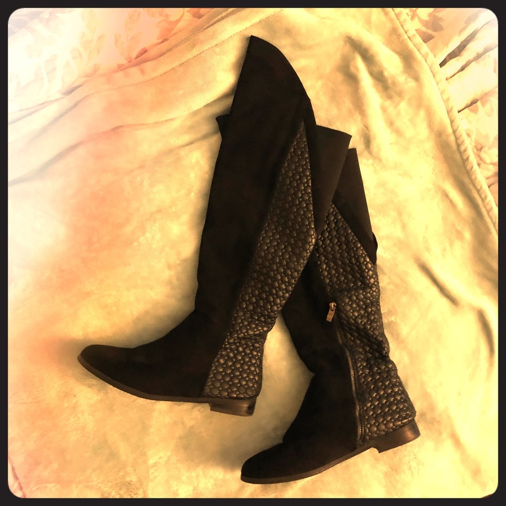 Black knee high boots